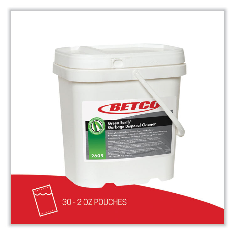 Green Earth Garbage Disposal Cleaner, Fruity Scent, 2 oz Packet, 30/Carton