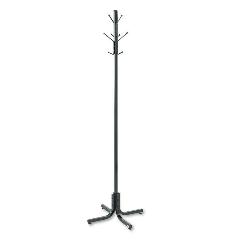 Metal Costumer, Four Ball-Tipped Double-Hooks, 21w X 21d X 70h, Black