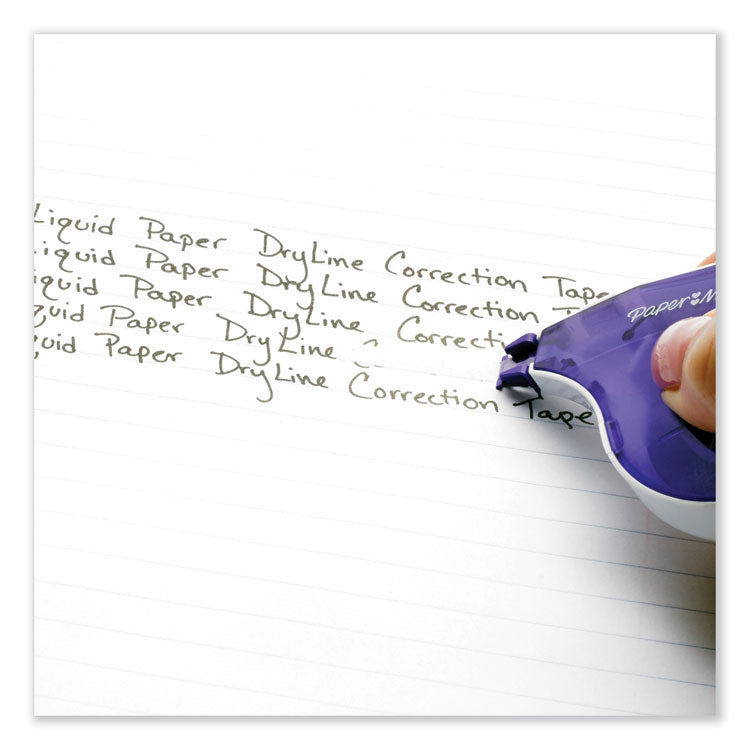 DryLine Correction Tape, Non-Refillable, Green/Purple Applicators, 0.17" x 472", 2/Pack