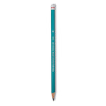 Turquoise Drawing Pencil, 2 Mm, 4b, Black Lead, Turquoise Barrel, Dozen
