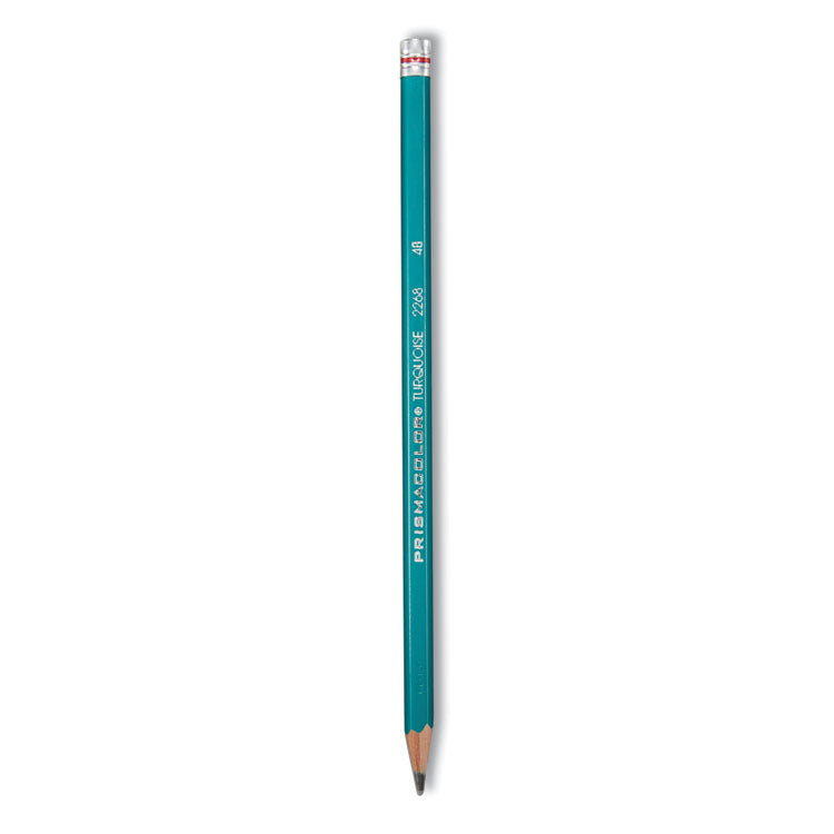 Turquoise Drawing Pencil, 2 Mm, 4b, Black Lead, Turquoise Barrel, Dozen