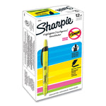 Retractable Highlighters, Fluorescent Yellow Ink, Chisel Tip, Yellow/black Barrel, Dozen