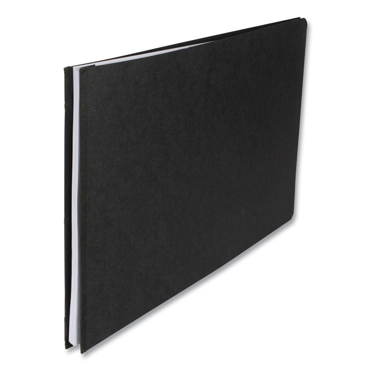 Pressboard Report Cover with Tyvek Reinforced Hinge, Two-Piece Prong Fastener, 3" Capacity, 11 x 17, Black/Black