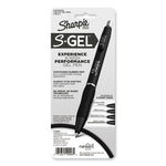 S-Gel High-Performance Gel Pen, Retractable, Extra-Fine 0.38 mm, Black Ink, Black Barrel, 4/Pack