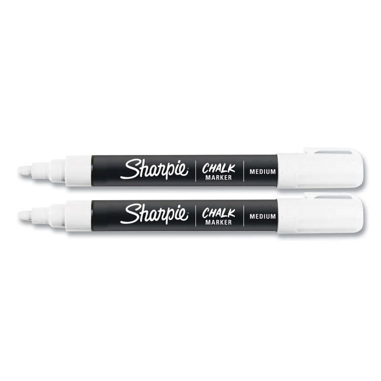 Wet-Erase Chalk Marker, Medium Bullet Tip, White, 2/pack