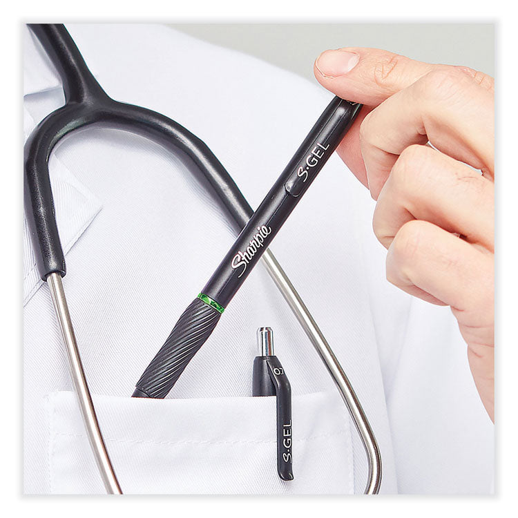 S-Gel High-Performance Gel Pen, Retractable, Bold 1 Mm, Blue Ink, Black Barrel, 4/pack