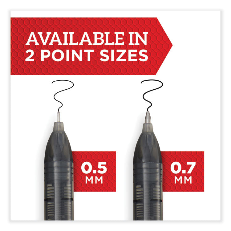 Professional Design Rollerball Pen, Stick, Fine 0.5 mm, Black Ink, Black Barrel, 4/Pack