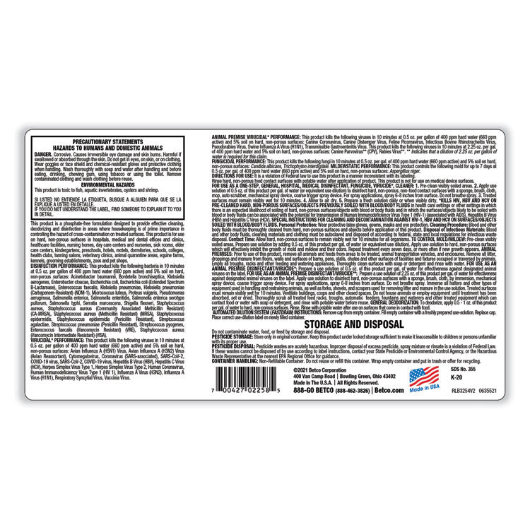 pH7Q Dual Neutral Disinfectant Cleaner, Lemon Scent, 67.6 oz Bottle, 4/Carton