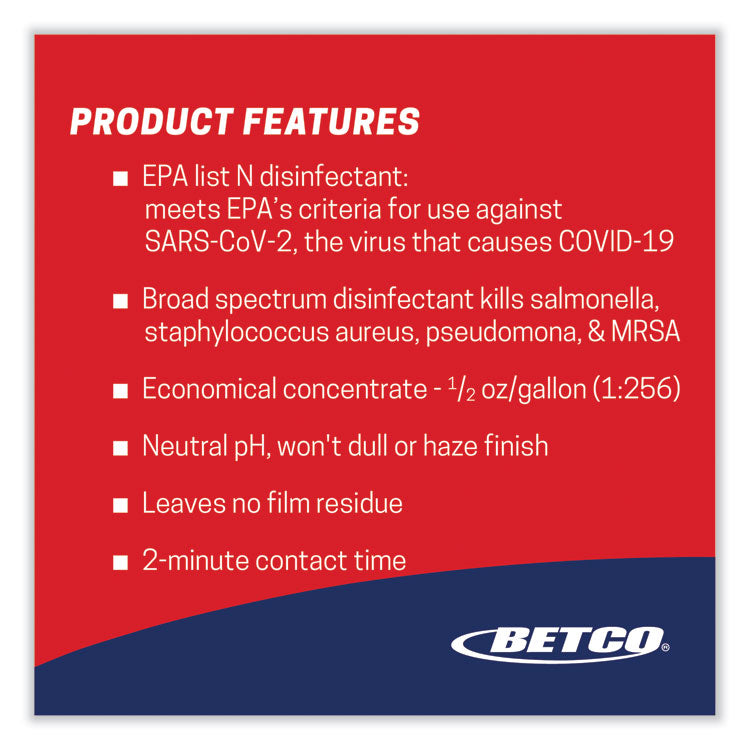 pH7Q Dual Neutral Disinfectant Cleaner, Lemon Scent, 67.6 oz Bottle, 4/Carton