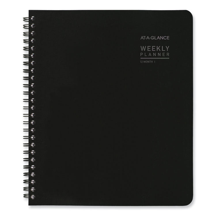 Contempo Lite Academic Year Weekly/Monthly Planner, 8.75 x 7.87, Black Cover, 12-Month (July to June): 2025 to 2026