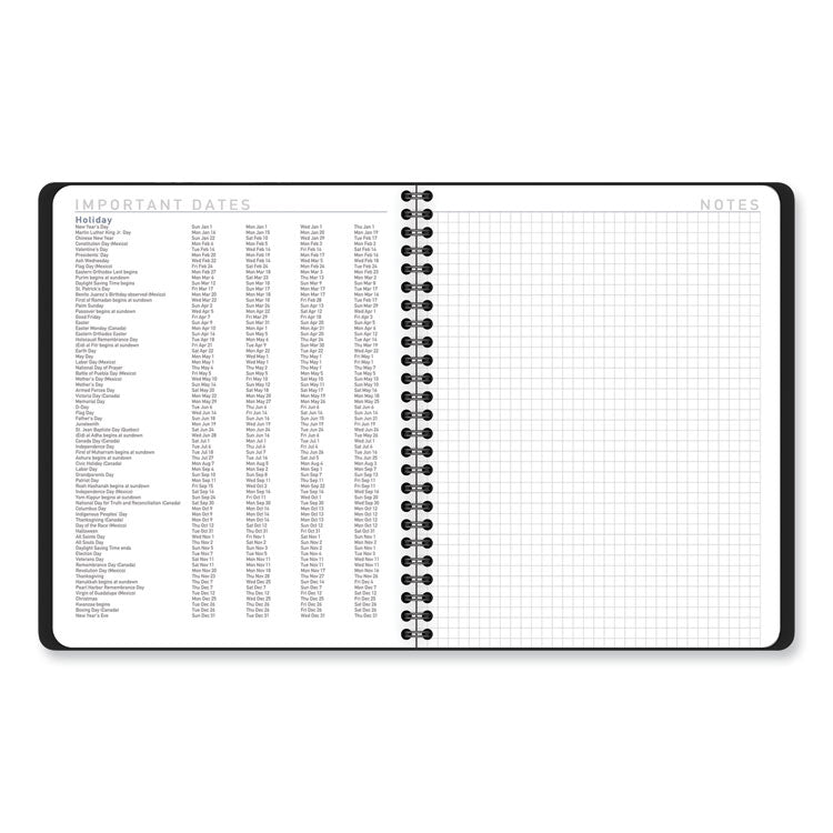 Contempo Lite Academic Year Weekly/Monthly Planner, 8.75 x 7.87, Black Cover, 12-Month (July to June): 2025 to 2026