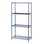 Commercial Wire Shelving, Four-Shelf, 36w X 18d X 72h, Black