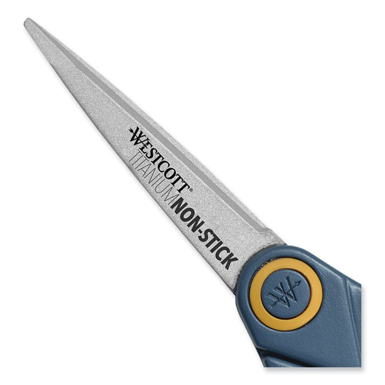 Non-Stick Titanium Bonded Scissors, 5" Long, Straight Gray/Orange Handle