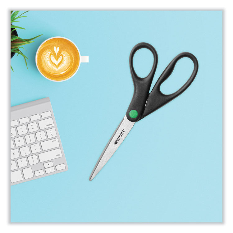 KleenEarth Scissors, 8" Long, 3.25" Cut Length, Straight Black Handle