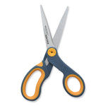 Non-Stick Titanium Bonded Scissors, 8" Long, 3.25" Cut Length, Straight Gray/Yellow Handle, 3/Pack