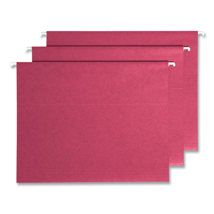 Colored Hanging File Folders with ProTab Kit, Letter Size, 1/3-Cut, Red