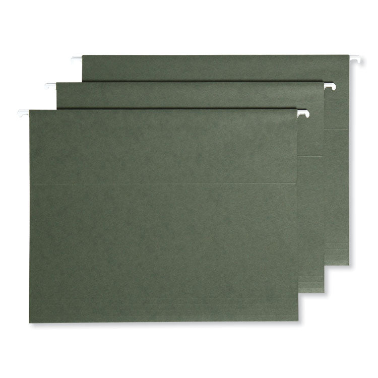 100% Recycled Hanging File Folders with ProTab Kit, Letter Size, 1/3-Cut, Standard Green