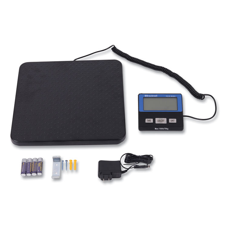 PS150 Slimline Portable Bench Scale, 150 lbs/70 kg Capacity, 11.8 x 11.8 x 1.34 Platform, Black