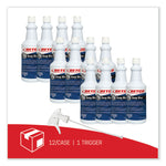 Deep Blue Glass and Surface Cleaner, Ammonia Scent, 32 oz Bottle, 12/Carton