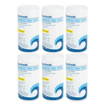 Quat-Based Disinfecting Wipes, 7 x 8, Lemon Scent, 75/Canister, 6 Canisters/Carton