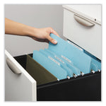 Six-Section Classification Folders, Heavy-Duty Pressboard Cover, 2 Dividers, 6 Fasteners, Letter Size, Light Blue, 20/Box