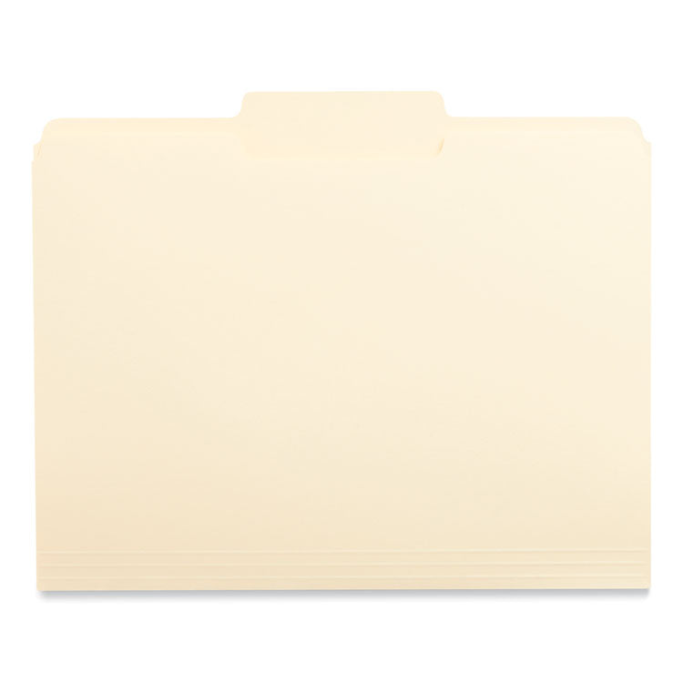 Top Tab File Folders, 1/3-Cut Tabs: Center Position, Letter Size, 0.75" Expansion, Manila, 100/Box