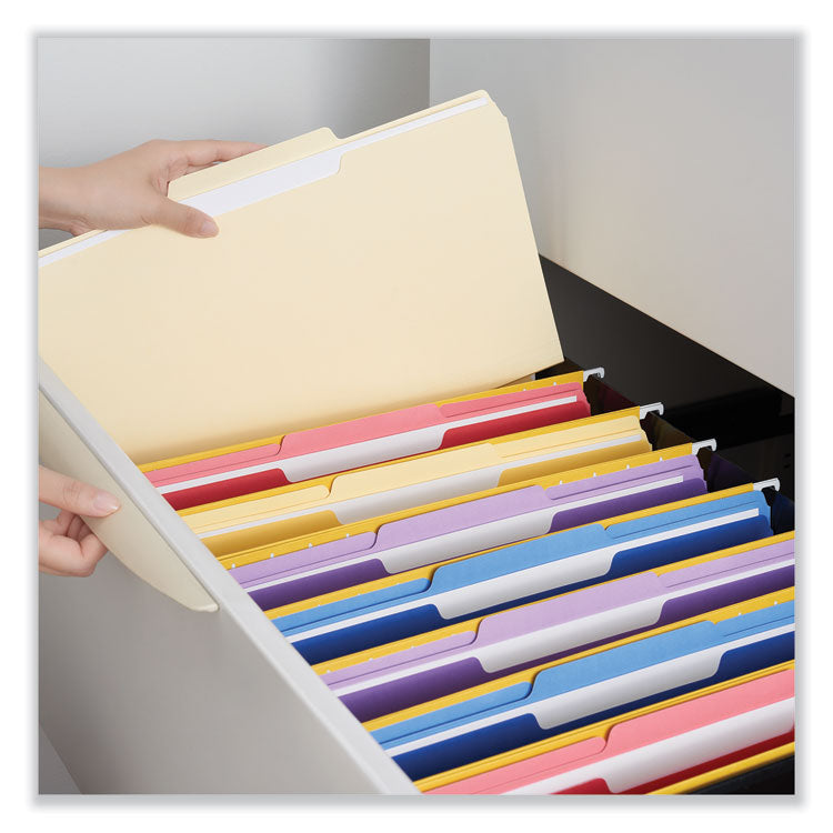 Top Tab File Folders, 1/3-Cut Tabs: Center Position, Letter Size, 0.75" Expansion, Manila, 100/Box