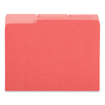 Interior File Folders, 1/3-Cut Tabs: Assorted, Letter Size, 11-pt Stock, Red, 100/Box