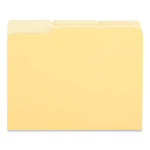 Interior File Folders, 1/3-Cut Tabs: Assorted, Letter Size, 11-pt Stock, Yellow, 100/Box