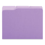 Interior File Folders, 1/3-Cut Tabs: Assorted, Letter Size, 11-pt Stock, Violet, 100/Box