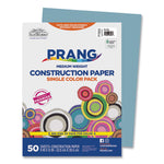 SunWorks Construction Paper, 50 lb Text Weight, 9 x 12, Sky Blue, 50/Pack