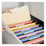 Double-Ply Top Tab Manila File Folders, 1/3-Cut Tabs: Assorted, Legal Size, 0.75" Expansion, Manila, 100/Box