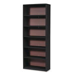 Value Mate Series Metal Bookcase, Six-Shelf, 31.75w x 13.5d x 80h, Black