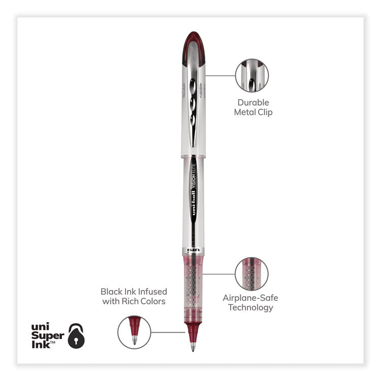 VISION ELITE BLX Series Hybrid Gel Pen, Stick, Bold 0.8 mm, Assorted Ink and Barrel Colors, 5/Pack