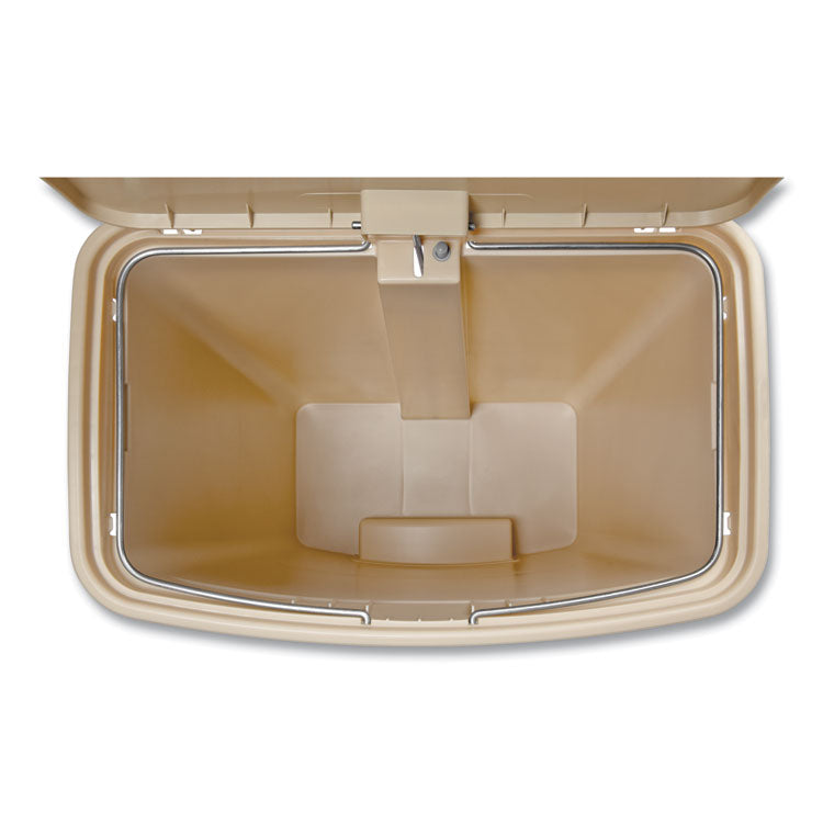Streamline Resin Step-On Container, Front Step Style, 24 gal, Polyethylene, Beige