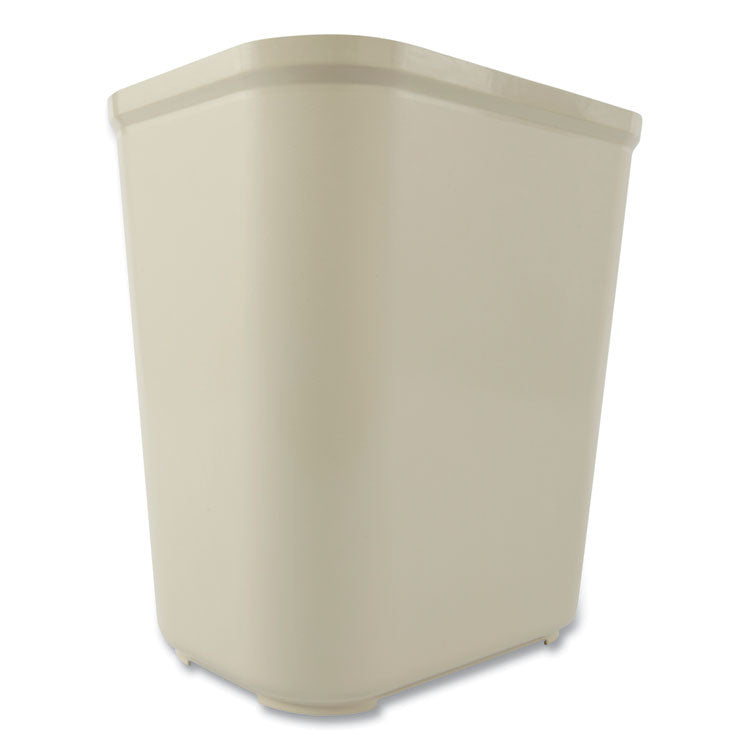 Fiberglass Wastebasket, 7 gal, Fiberglass, Beige