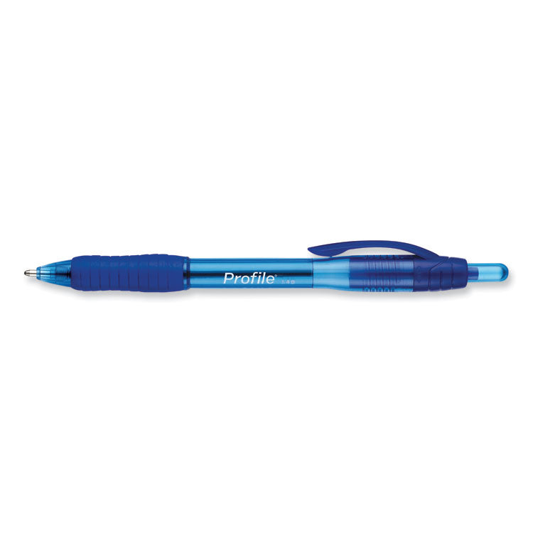 Profile Ballpoint Pen, Retractable, Bold 1.4 mm, Blue Ink, Translucent Blue Barrel, 36/Pack