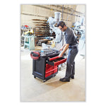 Five-Drawer Mobile Workcenter, 32.63w x 19.9d x 33.5h, Black Plastic Top