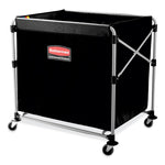 One-Compartment Collapsible X-Cart, Synthetic Fabric, 9.96 cu ft Bin, 24.1" x 35.7" x 34", Black/Silver