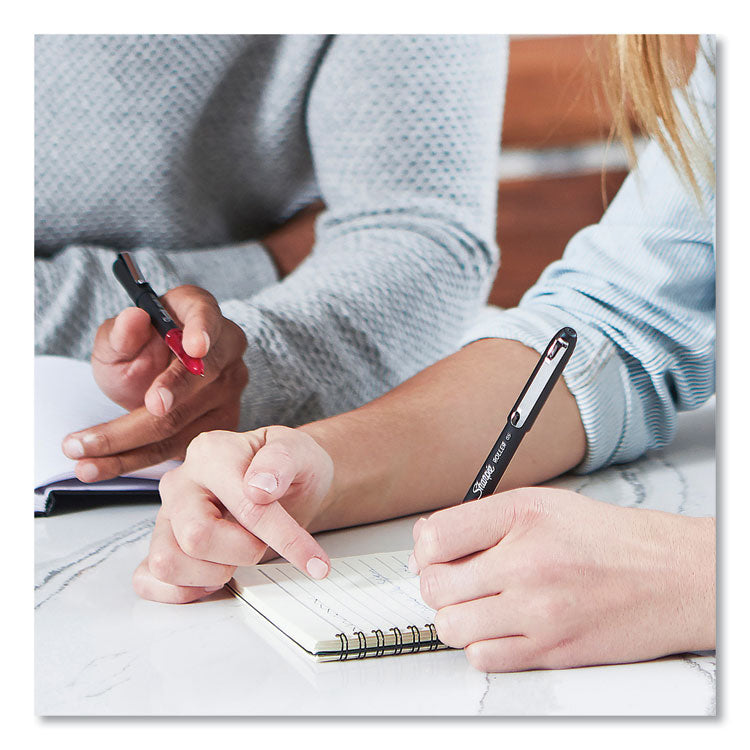 Professional Design Rollerball Pen, Stick, Medium 0.7 mm, Black Ink, Black Barrel, Dozen