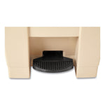 Indoor Utility Step-On Waste Container, 12 gal, Plastic, Beige