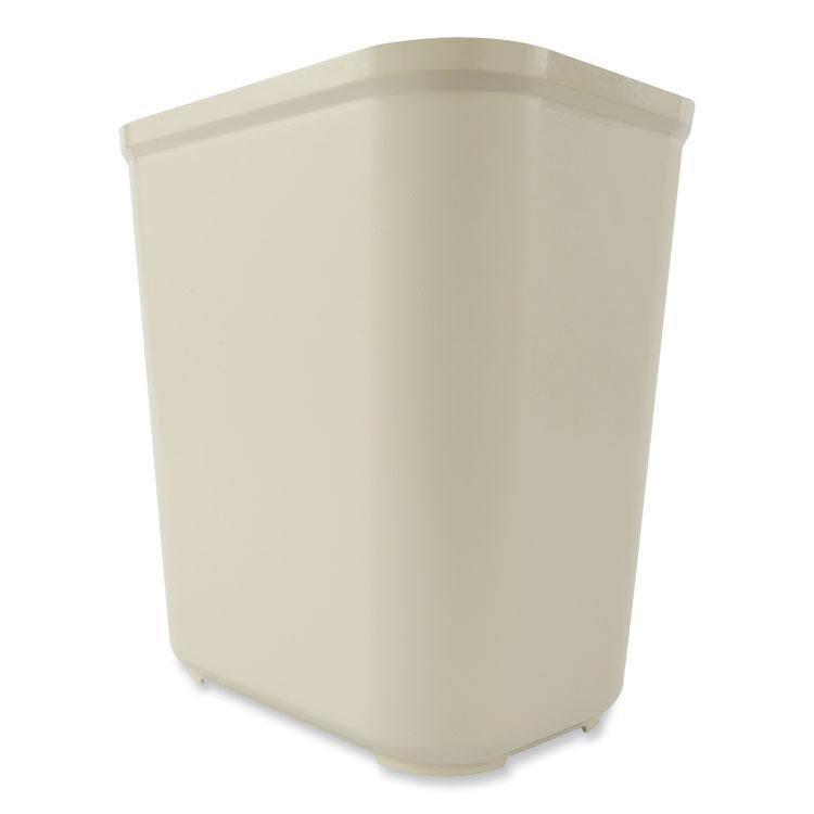Fiberglass Wastebasket, 7 gal, Fiberglass, Beige