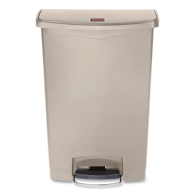 Streamline Resin Step-On Container, Front Step Style, 24 gal, Polyethylene, Beige