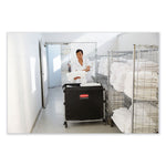 One-Compartment Collapsible X-Cart, Synthetic Fabric, 9.96 cu ft Bin, 24.1" x 35.7" x 34", Black/Silver