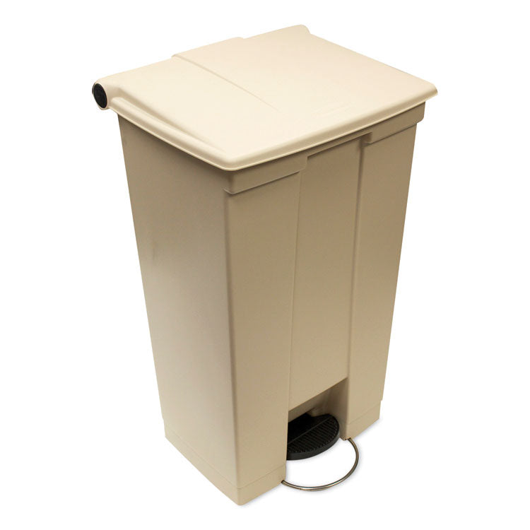 Legacy Step-On Receptacle, 18 gal, Polyethylene, Beige