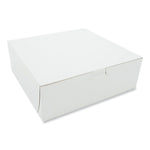 White One-Piece Non-Window Bakery Boxes, 9 x 9 x 3, White, Paper, 250/Carton