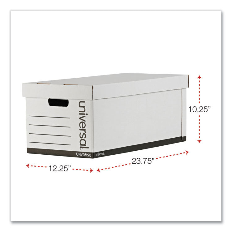 Medium-Duty Easy Assembly Storage Box, Letter Files, White, 12/carton
