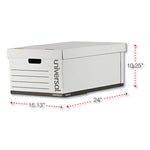 Medium-Duty Easy Assembly Storage Box, Legal Files, White, 12/carton