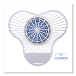 Urinal Screen with Non-Para Deodorizer Block, Green Apple Scent, 3.25 oz, Blue/White, 12/Box