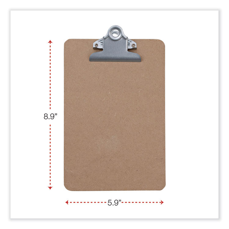 Hardboard Clipboard, 0.75" Clip Capacity, Holds 5 x 8 Sheets, Brown